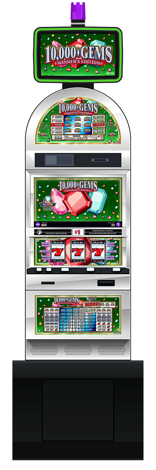 10,000 Gems Winner’s Edition slot machine cabinet by Castle Hill Gaming