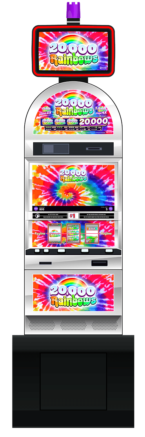 20,000 Rainbows slot machine cabinet by Castle Hill Gaming