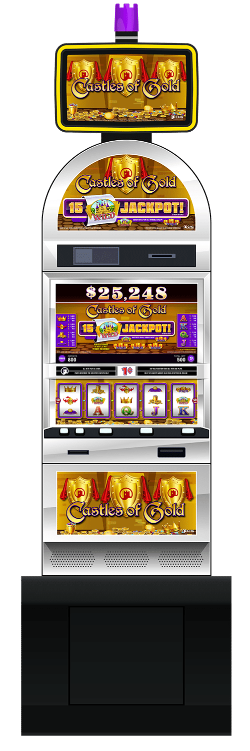 Castles of Gold slot machine cabinet by Castle Hill Gaming
