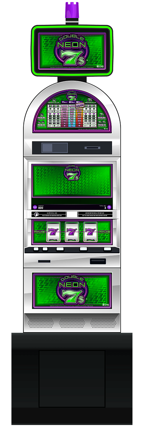 Double Neon 7s slot machine cabinet by Castle Hill Gaming