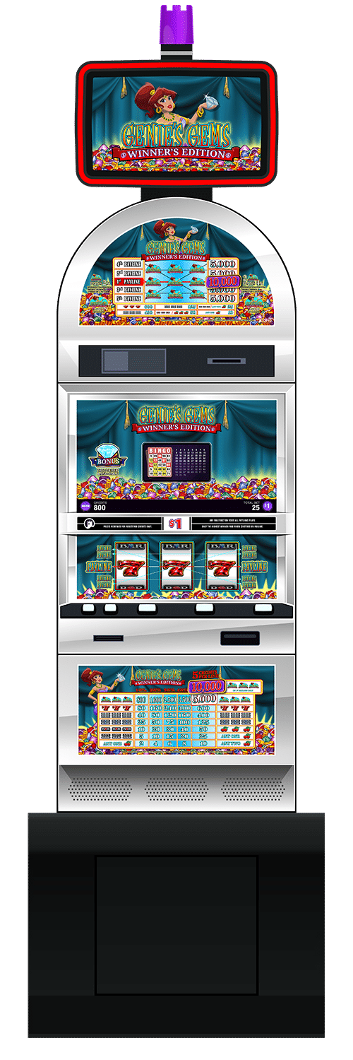 Genie’s Gems Winner’s Edition slot machine cabinet by Castle Hill Gaming