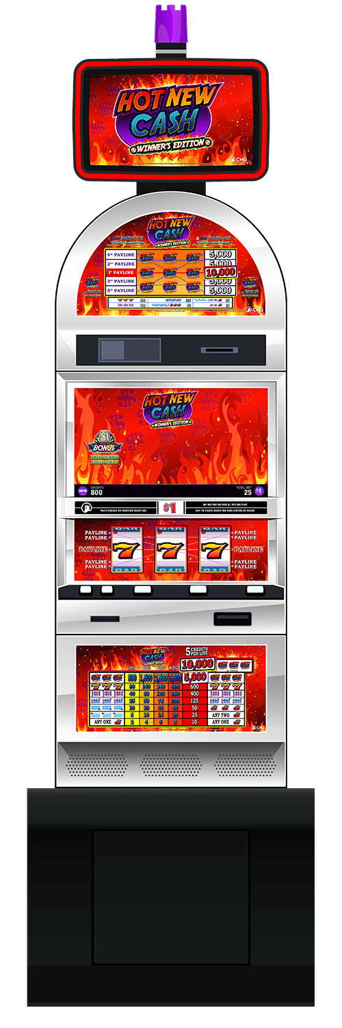 Hot New Cash slot machine cabinet by Castle Hill Gaming