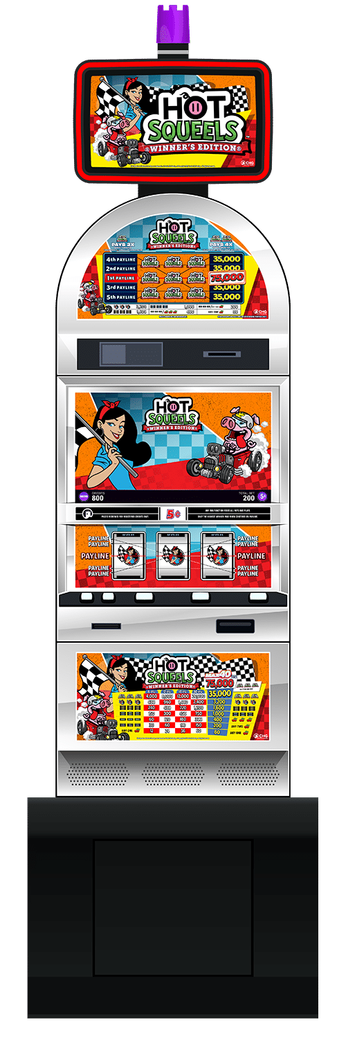 Hot Squeels slot machine cabinet by Castle Hill Gaming