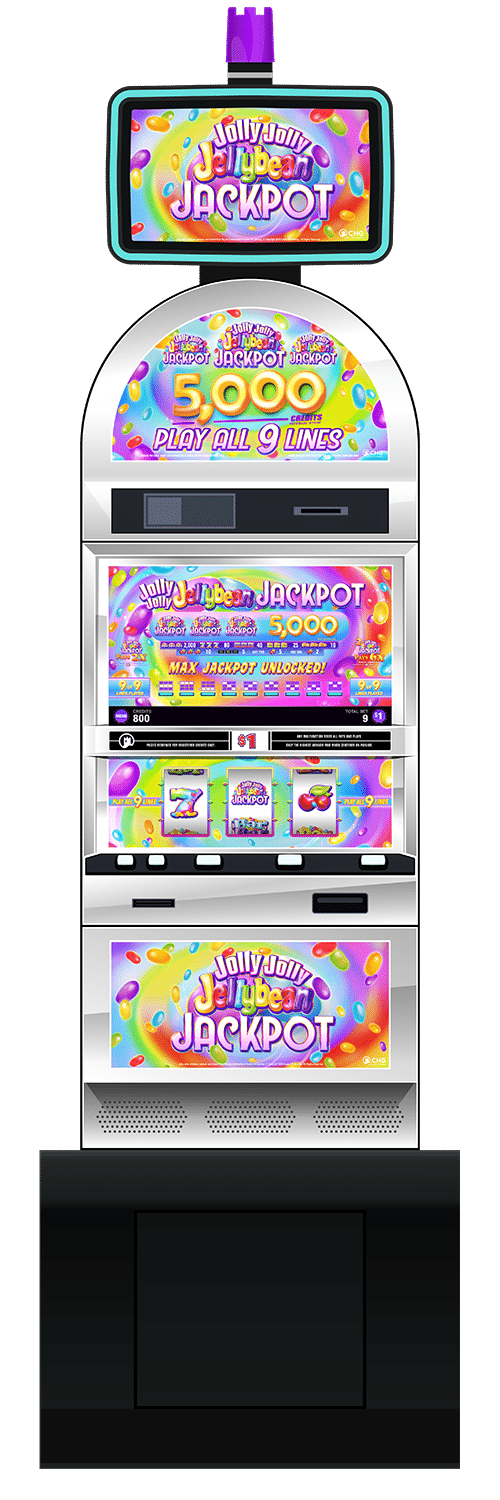Jolly Jolly Jellybean Jackpot slot machine cabinet by Castle Hill Gaming