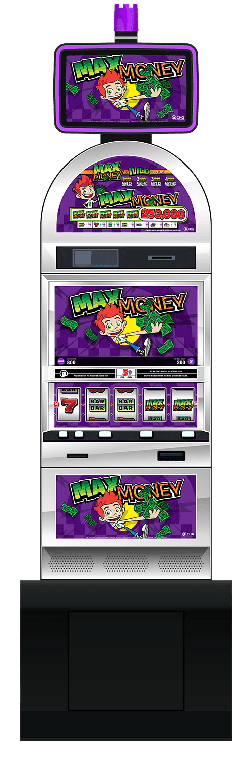 Max Money slot machine cabinet by Castle Hill Gaming