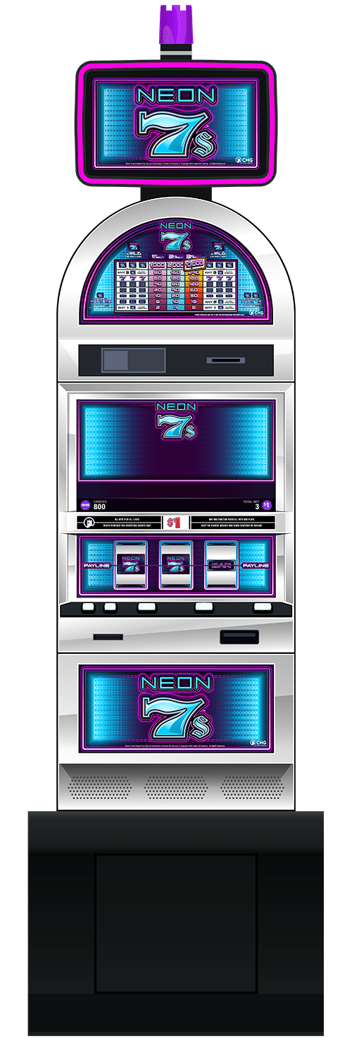 Neon 7s slot machine cabinet by Castle Hill Gaming