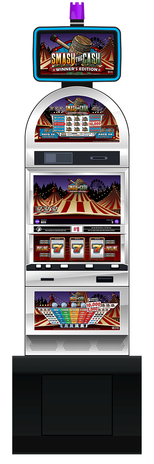 Smash the Cash slot machine cabinet by Castle Hill Gaming