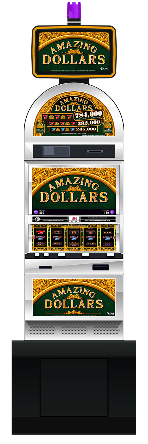 Amazing Dollars slot machine cabinet by Castle Hill Gaming