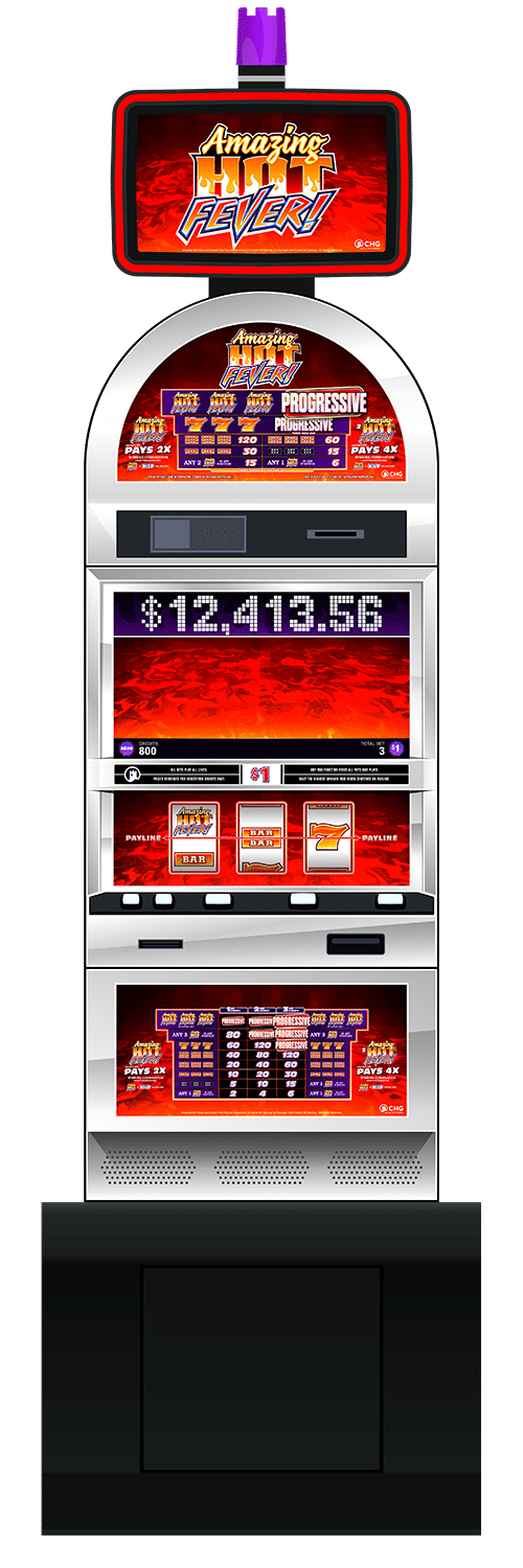Amazing Hot Fever slot machine cabinet by Castle Hill Gaming