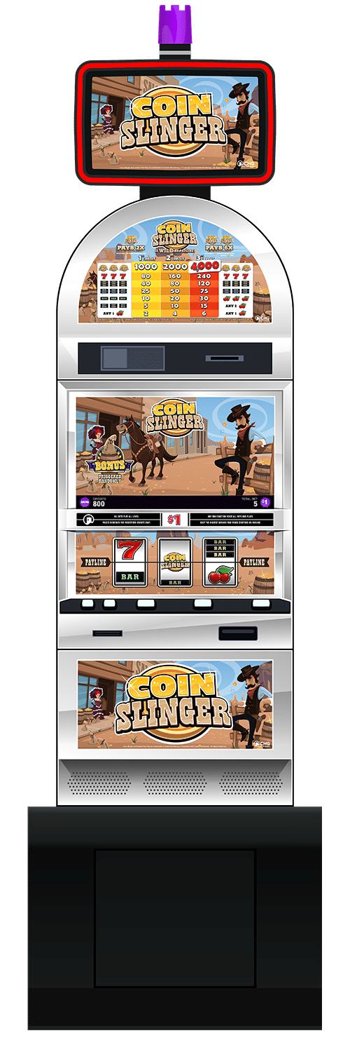 Coin Slinger (B1) slot machine cabinet by Castle Hill Gaming