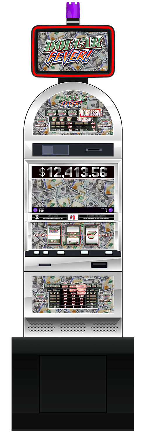 Dollar Fever slot machine cabinet by Castle Hill Gaming