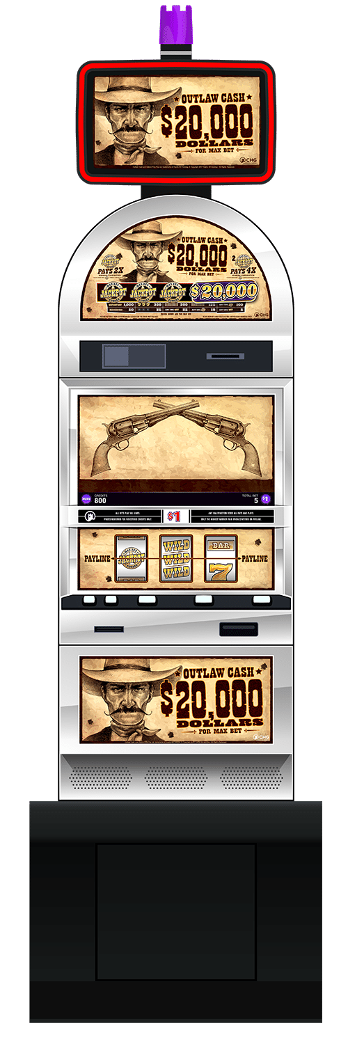 Outlaw Cash Winner’s Edition slot machine cabinet by Castle Hill Gaming