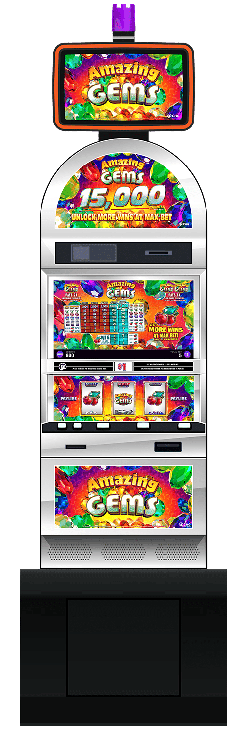 Amazing Gems slot machine cabinet by Castle Hill Gaming