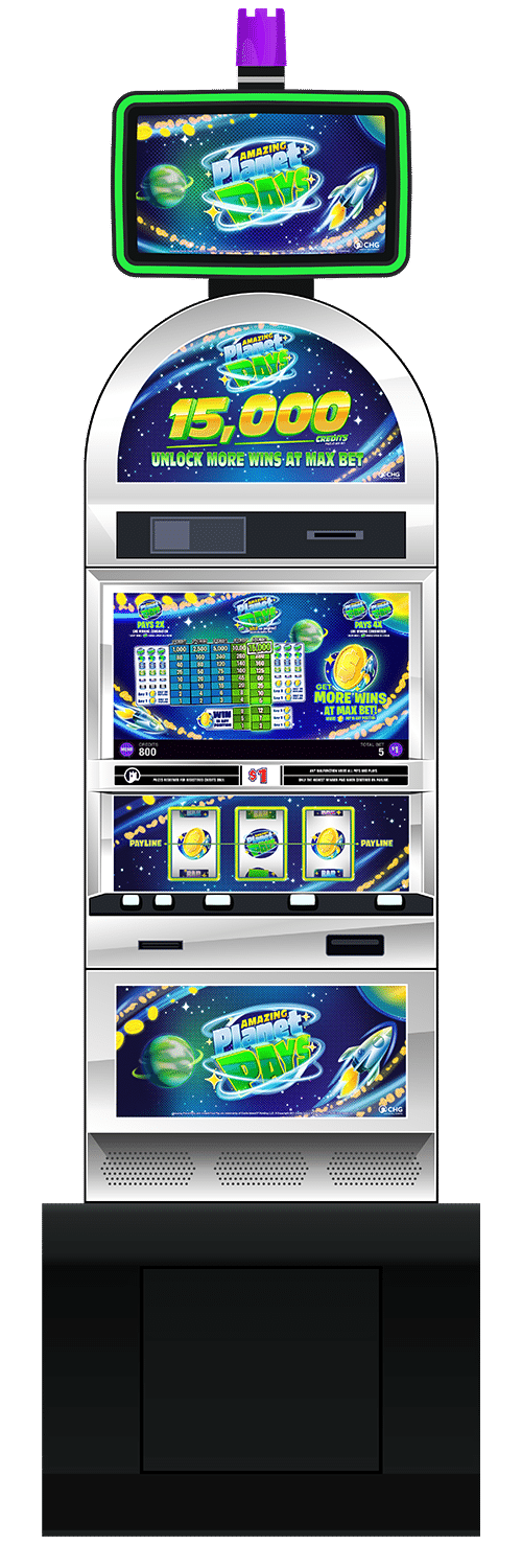 Amazing Planet Pays slot machine cabinet by Castle Hill Gaming