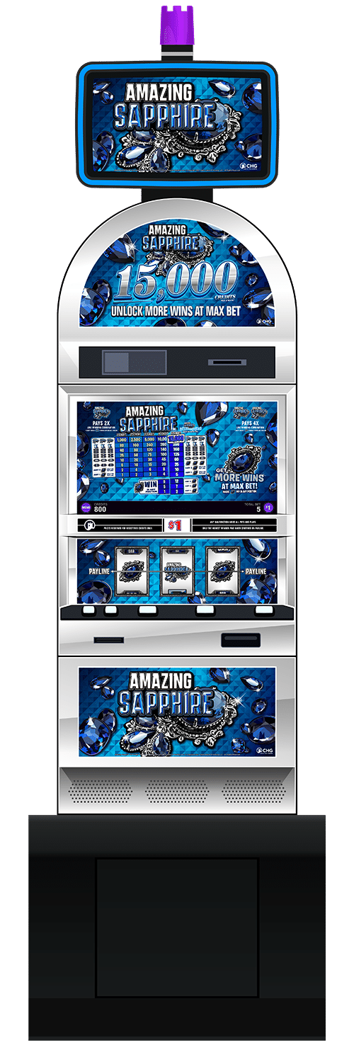 Amazing Sapphire slot machine cabinet by Castle Hill Gaming