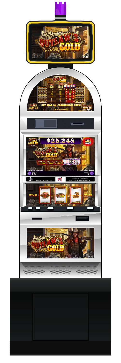 Outlaw’s Gold slot machine cabinet by Castle Hill Gaming