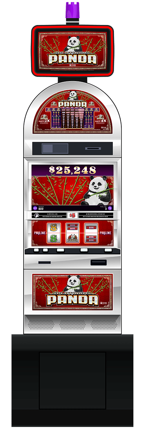 Platinum Panda slot machine cabinet by Castle Hill Gaming