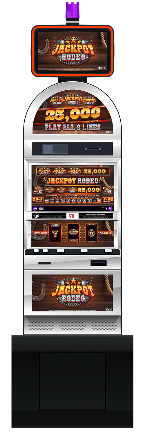 Jackpot Rodeo slot machine cabinet by Castle Hill Gaming