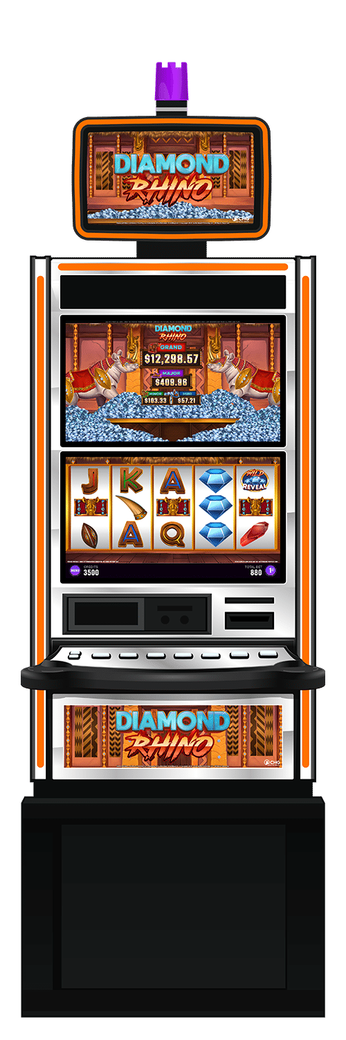 Diamond Rhino slot machine cabinet by Castle Hill Gaming