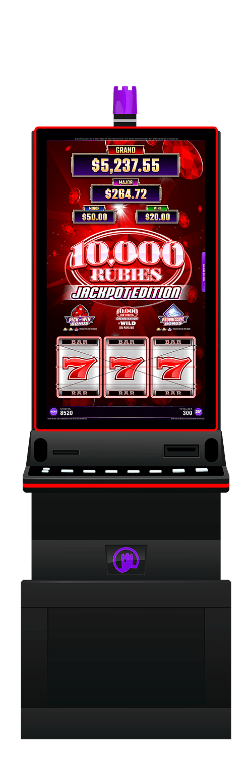 10,000 Rubies Jackpot Edition slot machine cabinet by Castle Hill Gaming