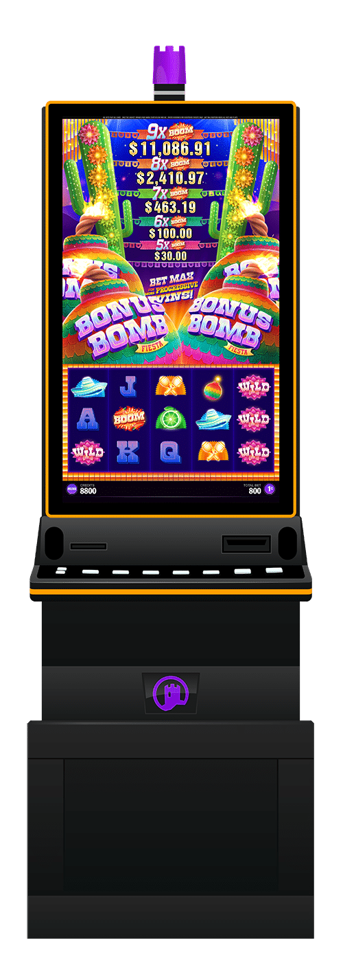 Bonus Bomb Fiesta slot machine cabinet by Castle Hill Gaming