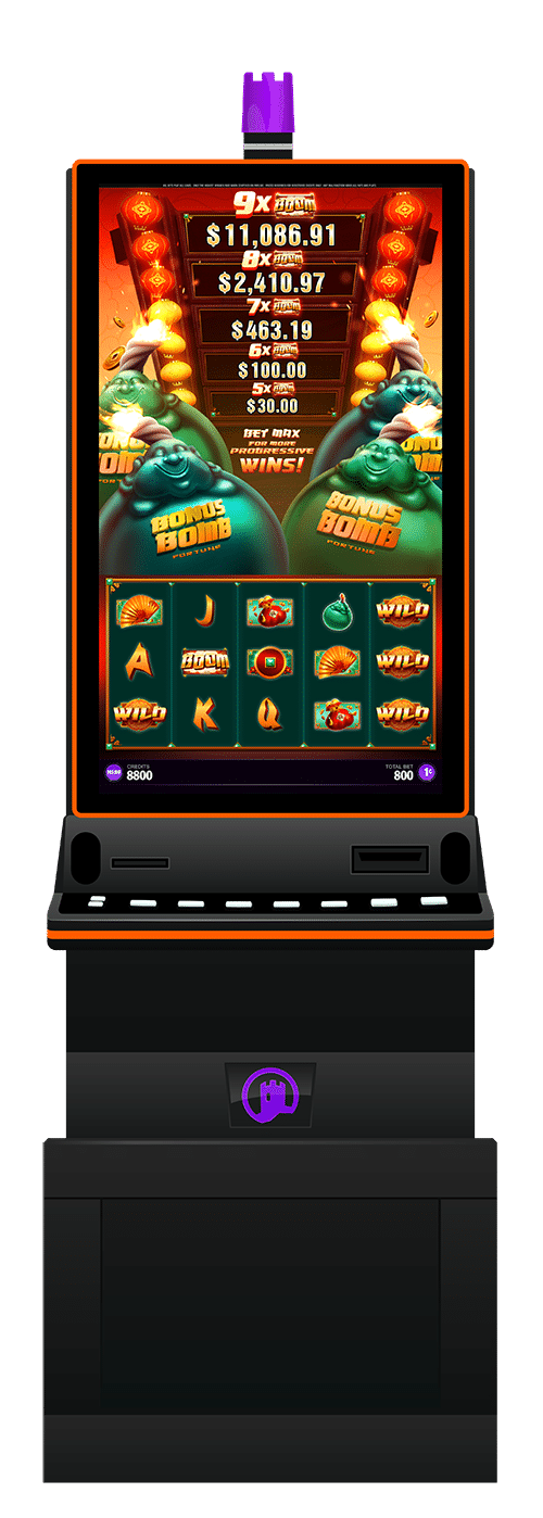 Bonus Bomb Fortune slot machine cabinet by Castle Hill Gaming