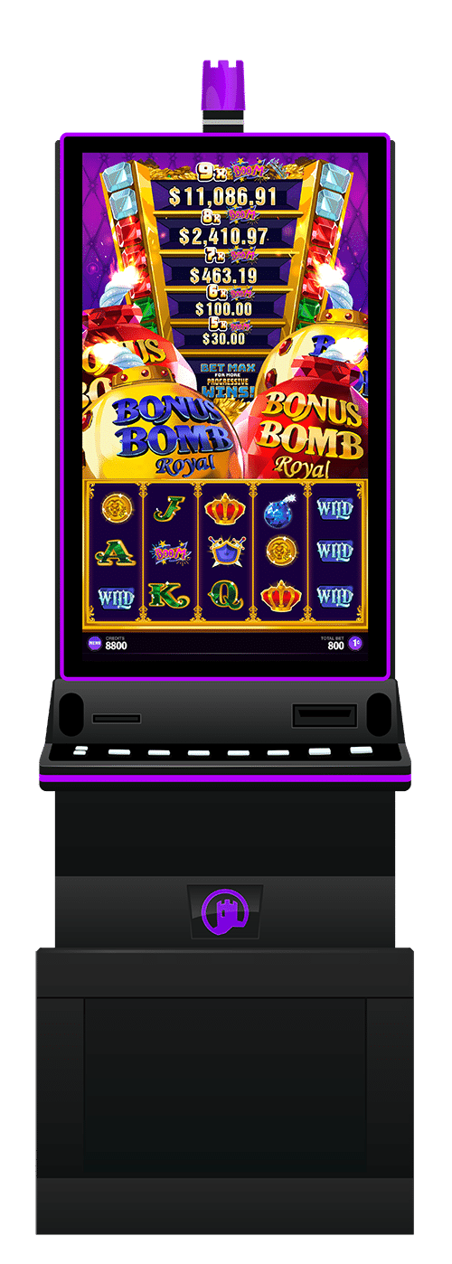 Bonus Bomb Royal slot machine cabinet by Castle Hill Gaming