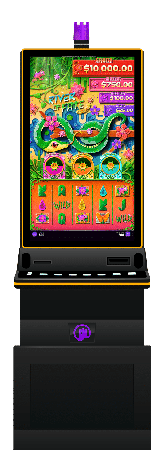 River of Fate – Sun and Scale slot machine cabinet by Castle Hill Gaming