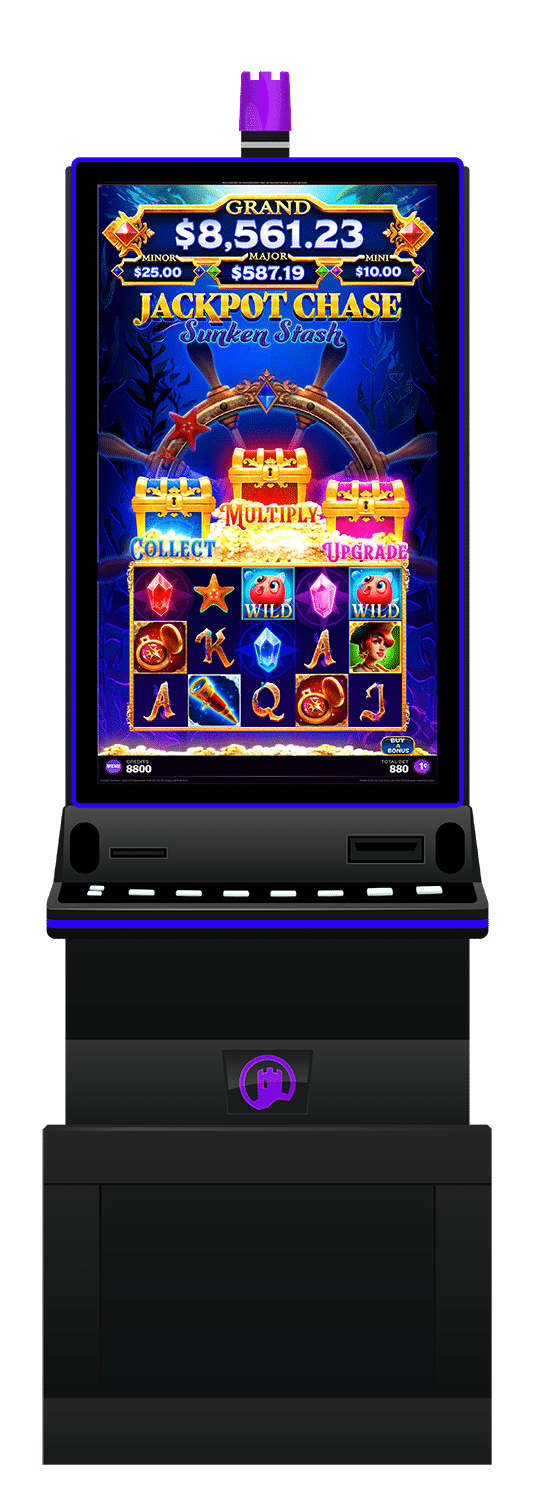 Jackpot Chase: Sunken Stash slot machine cabinet by Castle Hill Gaming